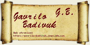 Gavrilo Badivuk vizit kartica